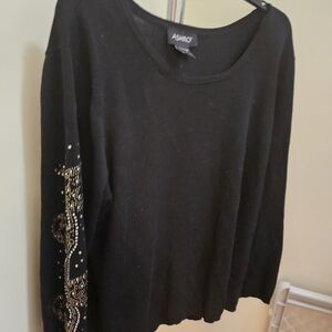 Ashro Black Embellished Women's Top